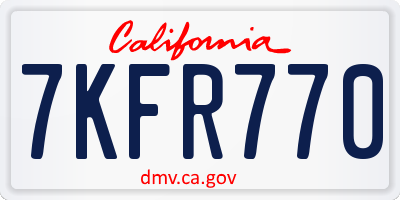 CA license plate 7KFR770