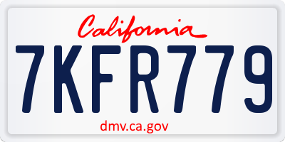 CA license plate 7KFR779