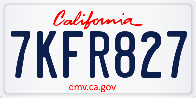 CA license plate 7KFR827