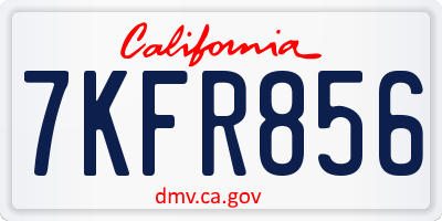 CA license plate 7KFR856
