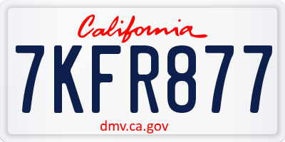 CA license plate 7KFR877