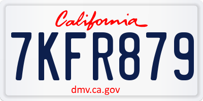 CA license plate 7KFR879