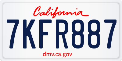 CA license plate 7KFR887