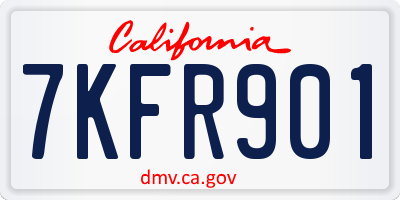 CA license plate 7KFR901