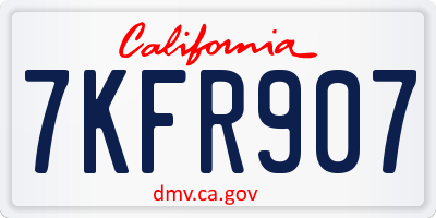 CA license plate 7KFR907