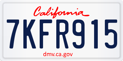 CA license plate 7KFR915