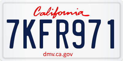 CA license plate 7KFR971