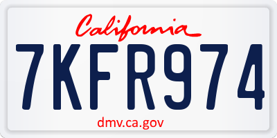 CA license plate 7KFR974