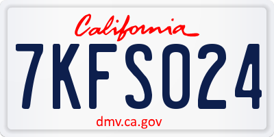 CA license plate 7KFS024