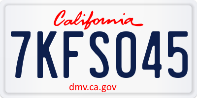 CA license plate 7KFS045