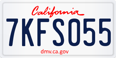 CA license plate 7KFS055