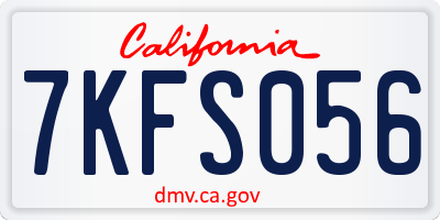 CA license plate 7KFS056