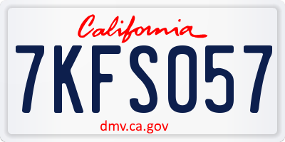 CA license plate 7KFS057