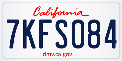 CA license plate 7KFS084