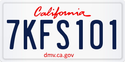 CA license plate 7KFS101