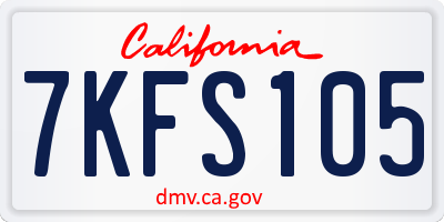 CA license plate 7KFS105