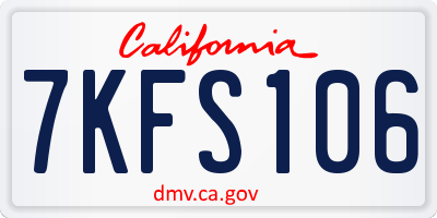 CA license plate 7KFS106