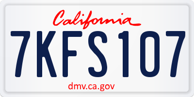 CA license plate 7KFS107