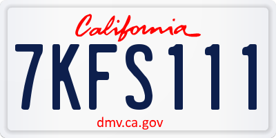 CA license plate 7KFS111