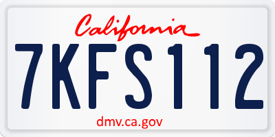 CA license plate 7KFS112