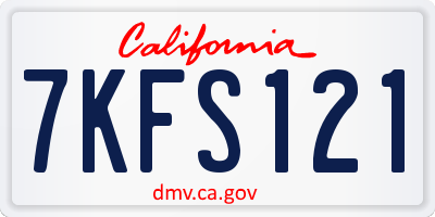 CA license plate 7KFS121