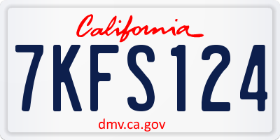 CA license plate 7KFS124