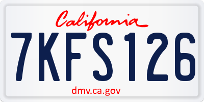CA license plate 7KFS126