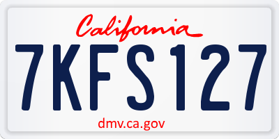 CA license plate 7KFS127