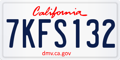 CA license plate 7KFS132