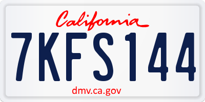 CA license plate 7KFS144