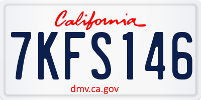CA license plate 7KFS146