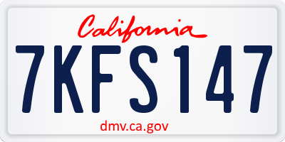 CA license plate 7KFS147