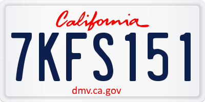CA license plate 7KFS151
