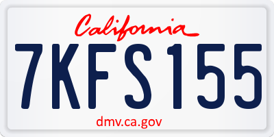 CA license plate 7KFS155