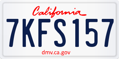 CA license plate 7KFS157