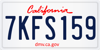 CA license plate 7KFS159