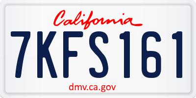 CA license plate 7KFS161