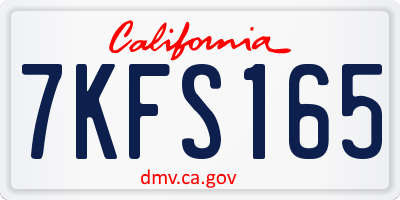 CA license plate 7KFS165