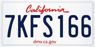 CA license plate 7KFS166
