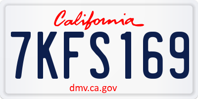CA license plate 7KFS169