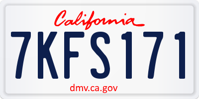 CA license plate 7KFS171