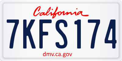 CA license plate 7KFS174