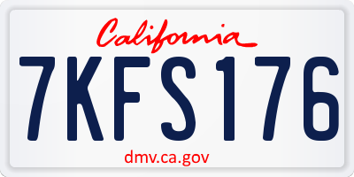 CA license plate 7KFS176