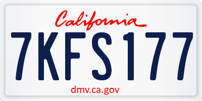 CA license plate 7KFS177