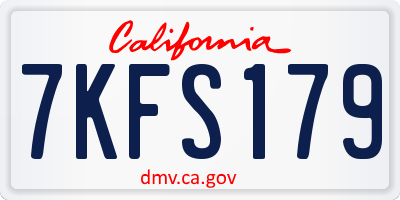CA license plate 7KFS179