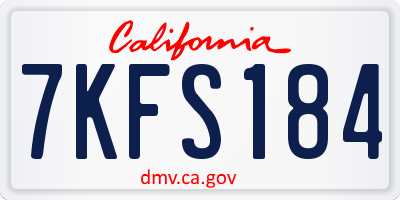 CA license plate 7KFS184