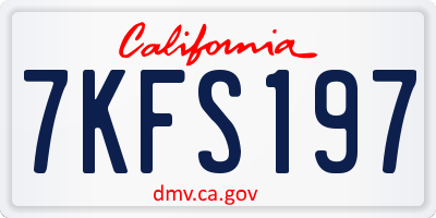 CA license plate 7KFS197