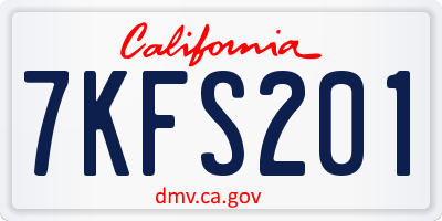 CA license plate 7KFS201
