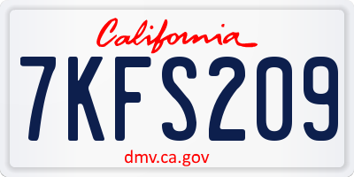 CA license plate 7KFS209