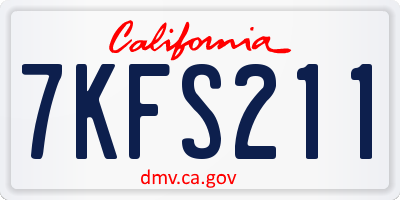 CA license plate 7KFS211